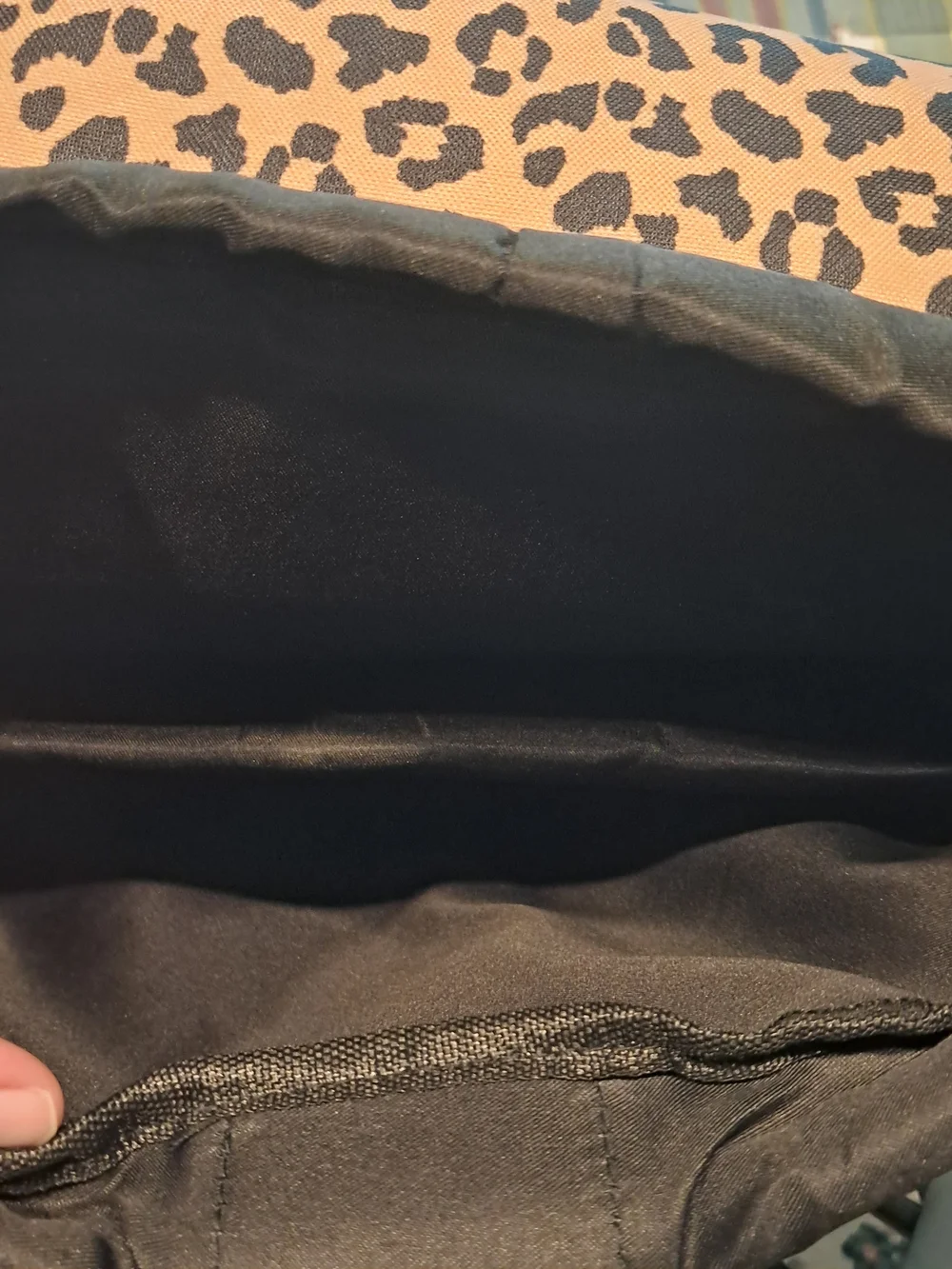 Leopard Print Backpack with Brown Trim Front‎ Pockets With Adjustable Straps